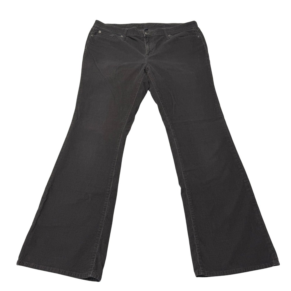 Gap 1969 Bootcut Corduroy Pants Womens 14 Charcoal Gray Cotton Stretch